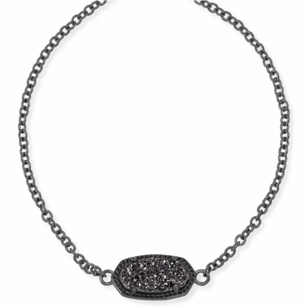 Kendra Scott Elaina Gunmetal Adjustable Chain Bracelet